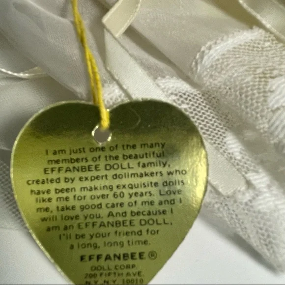 Effanbee Bride Doll 14" Veil Garter Bouquet NWT Old 14" - Picture 9 of 9